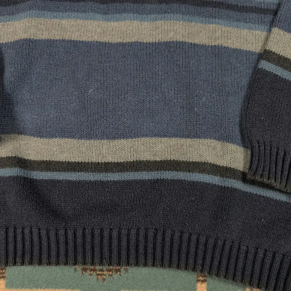 VTG Y2K CHEROKEE Multicolor Striped Cable-Knit Turtleneck Sweater Women's Size M